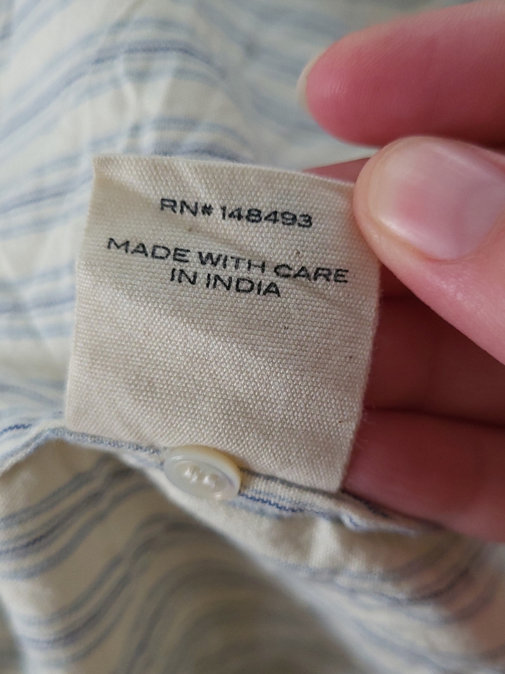 Doen Darien Top In Chambray Stripe - Blues & Natural - Pintucks Rickrack Ruffles - Picture 8 of 12